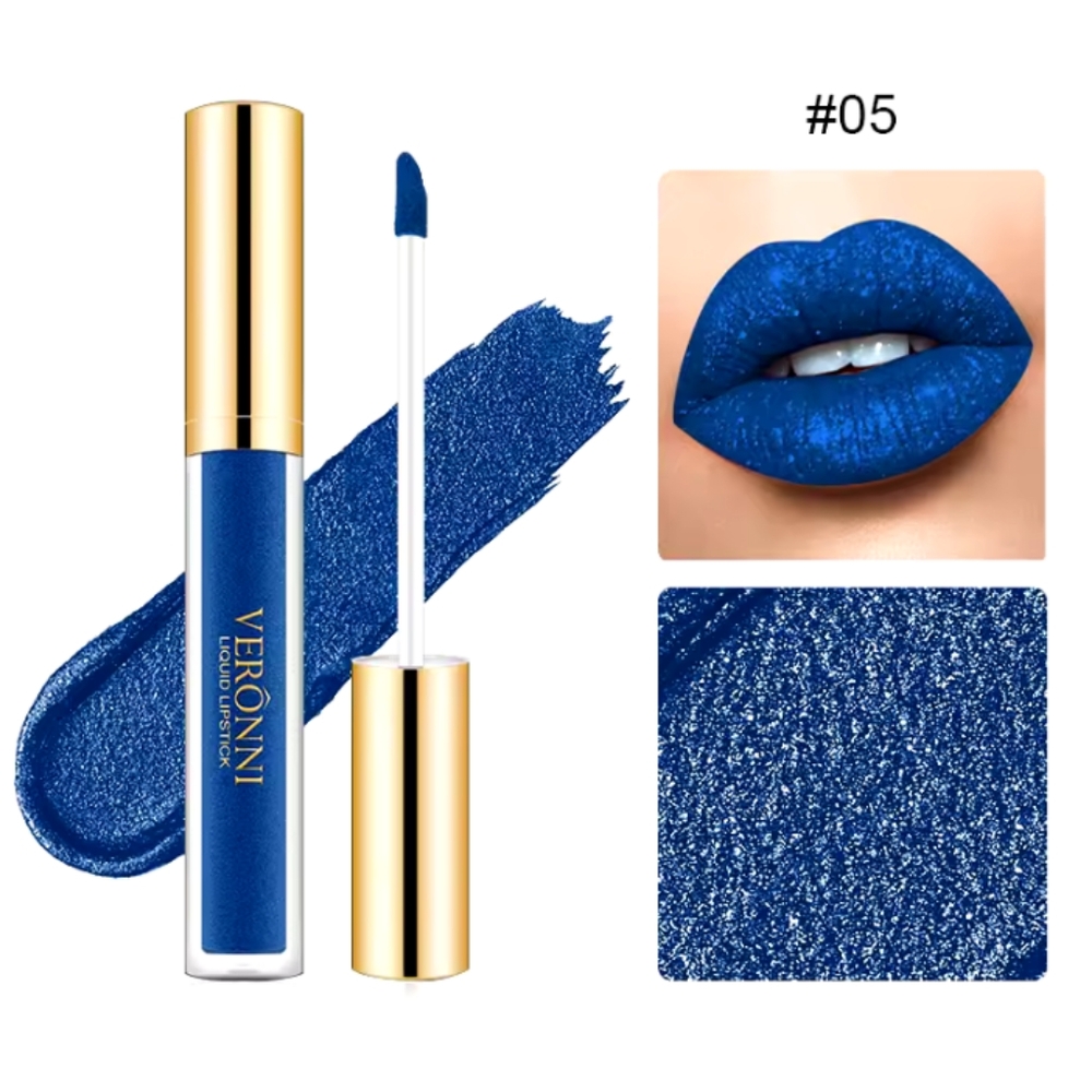 Bundle of 2 Veronni shimmering, glittery,moisturized matt lipstick